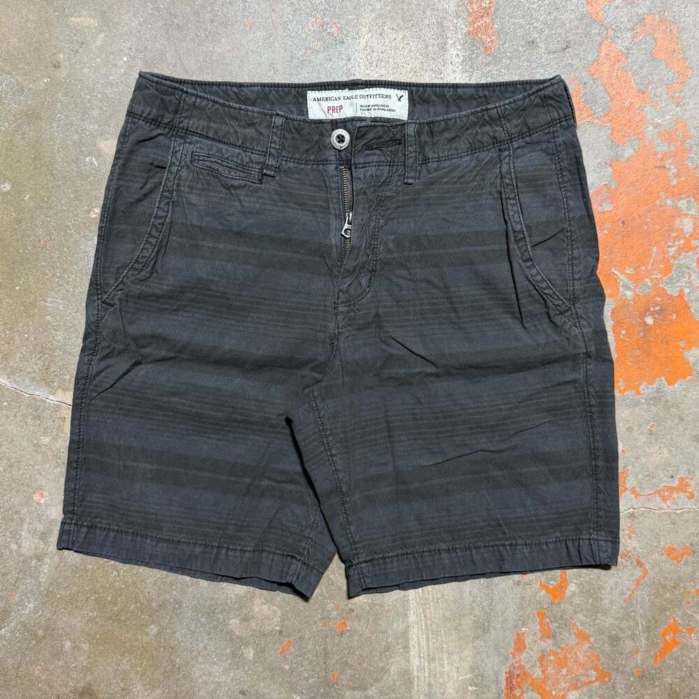 American Eagle Outfitters Prep Black Striped Cotton Shorts Size 31